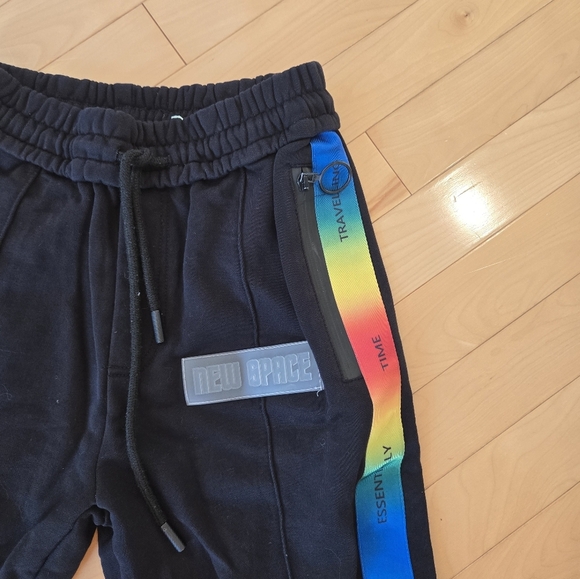 OFF-WHITE ART DAD Time Travelling Track Pants in Black & Multicolor - Picture 4 of 13